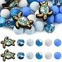 37Pcs 6 Styles Silicone Beads, Sea Turtle & Round