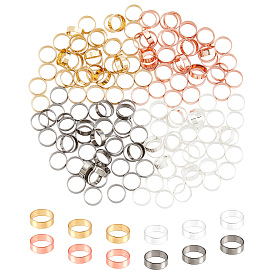 Unicraftale 160Pcs 4 Colors 304 Stainless Steel Pendants & Linking Rings, Ring Shape