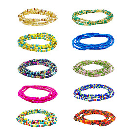 Colorful Multilayer Beaded Waist Chain for Summer Beach Bikini Jewelry