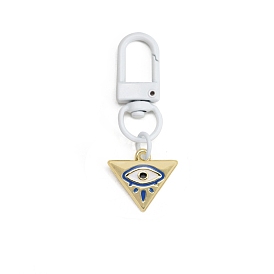 Alloy Keychains, with Enamel Pendants, Evil Eye