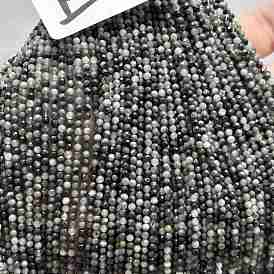 Натуральный орлиный глаз бусы, граненые, круглые, класс А