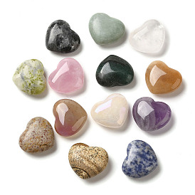 Natural Mixed Gemstone Healing Stones, Heart Love Stones, Pocket Palm Stones for Reiki Ealancing