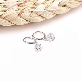925 Sterling Silver Hollow Five-pointed Star Earrings Pendant Jewelry Set