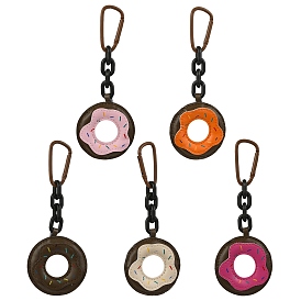 5 шт. 5 цвета искусственная кожа пончик подвеска украшение, Сплав с застежками, для украшения сумки