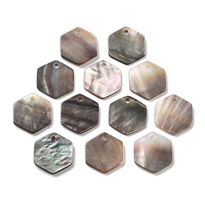 Подвески из натуральной черной ракушки, ромб