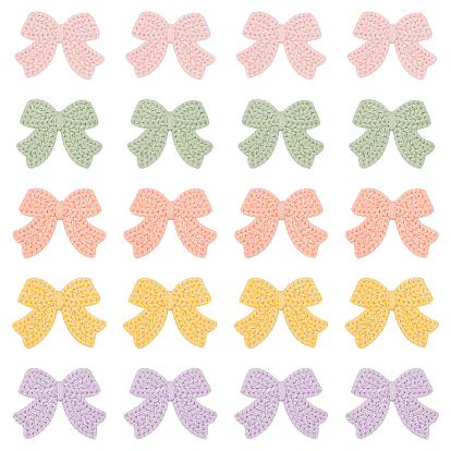 50шт 5 цвета шерстяная пряжа пришить заплатки, аппликации из ткани, бантом