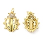 Brass Pave Cubic Zirconia  Pendants, with Jump Ring, Long-Lasting Plated, Lead Free & Cadmium Free, Insect