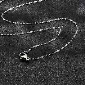 304 Stainless Steel Cable Chain Necklaces, with Lobster Claw Clasps