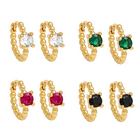 Minimalist Sparkling Circle Stud Earrings for Women