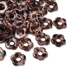 Непрозрачные акриловые бусины, имитирующие леопардовый принт, цветок, два тона