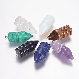 Gemstone Pointed Pendants, Bullet