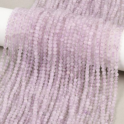 Ограненные круглые нити из натурального лавандового аметиста