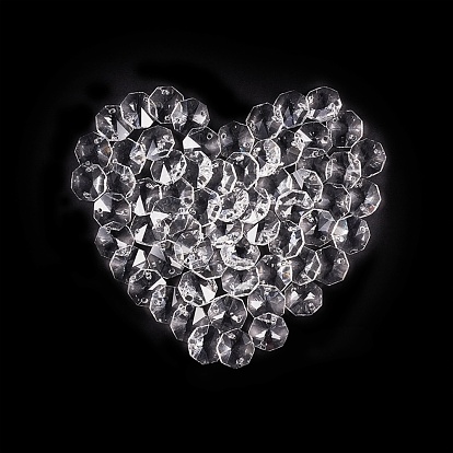 Glass Pendants, Imitation Crystal, Octagon, Faceted