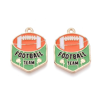 Подвески из эмали и сплава, регби прелести, золотые