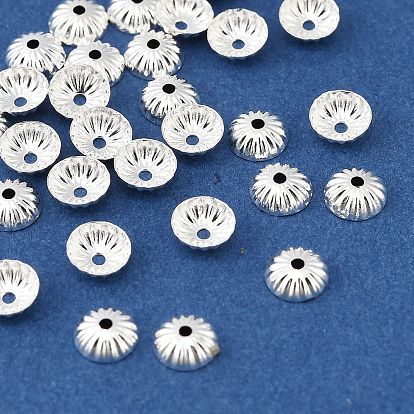 Шапочки и конусы для бусин, латунные, без свинца, без кадмии и без никеля, полукруглый