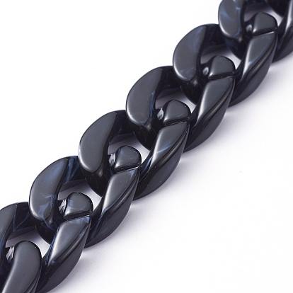 Handmade Acrylic Curb Chains, Imitation Gemstone, for Handbag Chain Making