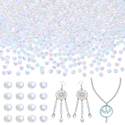 1500 шт. цветных акриловых бусин из экологически чистого полистирола с покрытием AB, граненые