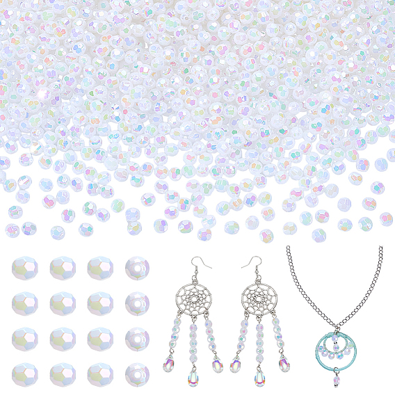 1500 шт. цветных акриловых бусин из экологически чистого полистирола с покрытием AB, граненые