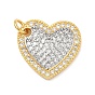 Латунные микро проложить кубического циркония подвески, сердце прелести, долговечный, стойки покрытие, без свинца и без кадмия, с целью перехода в кольце