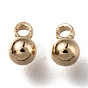 Brass Charms, Long-Lasting Plated, Round