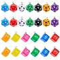 28Pcs 2 Style Acrylic Pendants, with Iron Finding, Dice