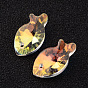 Fish Faceted K9 Glass Pendants, Imitation Austrian Crystal, 17x9x6mm, Hole: 1mm