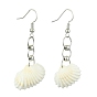 Nautural Shell Dangle Earrings, Iron Drop Earrings