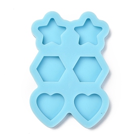 Pendant Silicone Molds, Resin Casting Molds, For UV Resin, Epoxy Resin Jewelry Making, Star & Hexagon & Heart