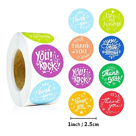 Round Paper Thank You Gift Sticker Rolls, Decorative Sealing Stickers for Gifts, Party