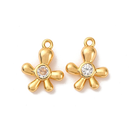 Латунные микро проложить кубического циркония подвески, цветок, долговечный, без никеля 