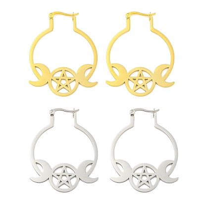 304 серьги из нержавеющей стали для женщин, звезды с луной