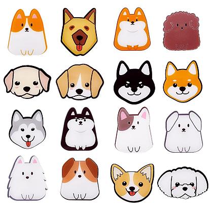 16 Pieces Acrylic Dog Brooch Pins Set, Cute Cartoon Puppy Badges Label Pins Cute Cartoon Animal Badges Pins Creative Backpack Pins Jewelry for Jackets Clothes Hats Decorations