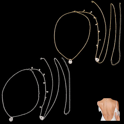 2 шт. 2 цвета каплевидный сплав прозрачный кубический цирконий кисточка сексуальные цепочки для тела