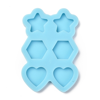 Pendant Silicone Molds, Resin Casting Molds, For UV Resin, Epoxy Resin Jewelry Making, Star & Hexagon & Heart