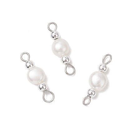 Подвески-коннекторы из натурального культивированного пресноводного жемчуга в виде картофеля и круглого гальванического немагнитного синтетического гематита, с 304 двойными петлями из нержавеющей стали, кремово-белые