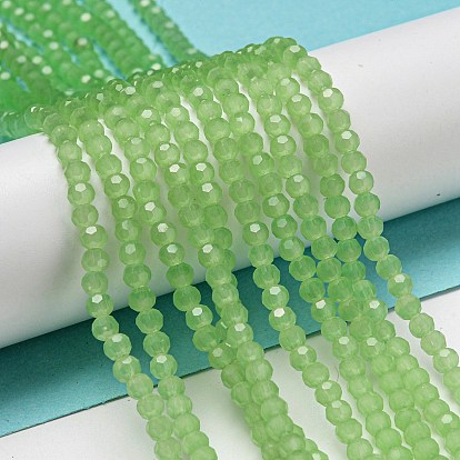 Supports de perles de verre imitation jade, facette, ronde