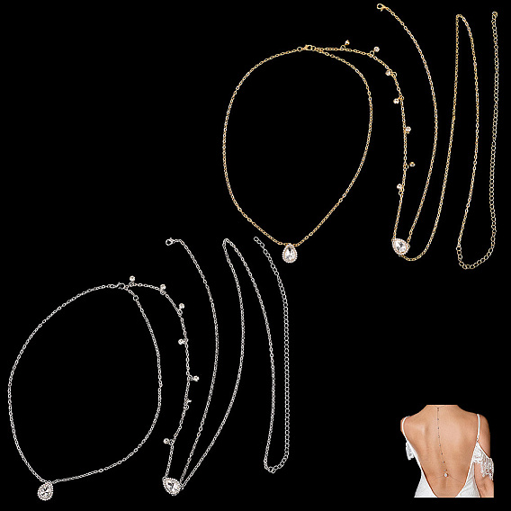 2 шт. 2 цвета каплевидный сплав прозрачный кубический цирконий кисточка сексуальные цепочки для тела