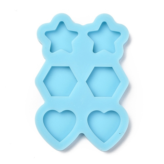 Pendant Silicone Molds, Resin Casting Molds, For UV Resin, Epoxy Resin Jewelry Making, Star & Hexagon & Heart