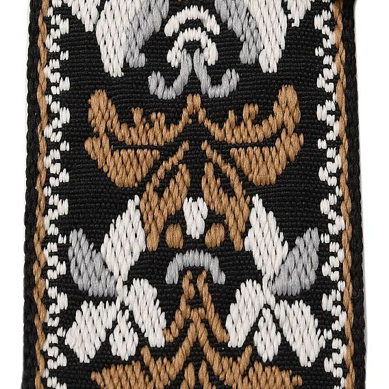 Двухсторонняя полиэстеровая лента с цветочным узором в этническом стиле, плоская жаккардовая лента, тирольская лента