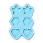 Pendant Silicone Molds, Resin Casting Molds, For UV Resin, Epoxy Resin Jewelry Making, Star & Hexagon & Heart