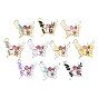 Подвески из эмали и сплава, бабочки прелести, со стразами, ABS имитация жемчуга, стойки покрытие, золотые / платиновые