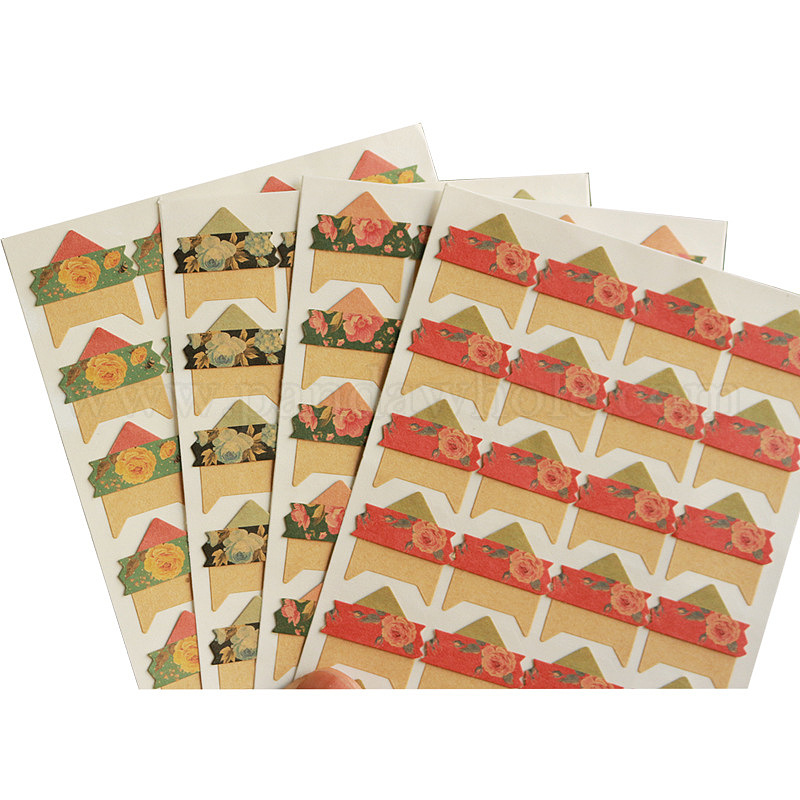 China Factory Self-Adhesive Photo Corner Stickers, Protectors Picture Paper  Stickers, for DIY Scrapbooking and Stamping Supplies, Arrow-shaped with  Floral Pattern 125x90mm, about 24pcs/sheet in bulk online 
