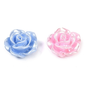 Opaque Resin Decoden Cabochons, 3D Flower