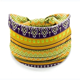 Bandeau turban à nœud large en polyester boho extensible, bandeau élastique de yoga pour femmes et filles