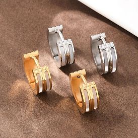 Полоса 304 серьги-кольца из нержавеющей стали для женщин, с 316 ушными шпильками из хирургической нержавеющей стали, ионное покрытие (ip)