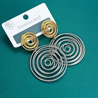 304 pendientes colgantes de acero inoxidable, espiral