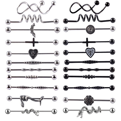 304 длинные серьги-штанги из нержавеющей стали для хрящей