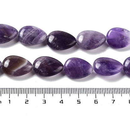 Natural Amethyst Beads Strands, Teardrop