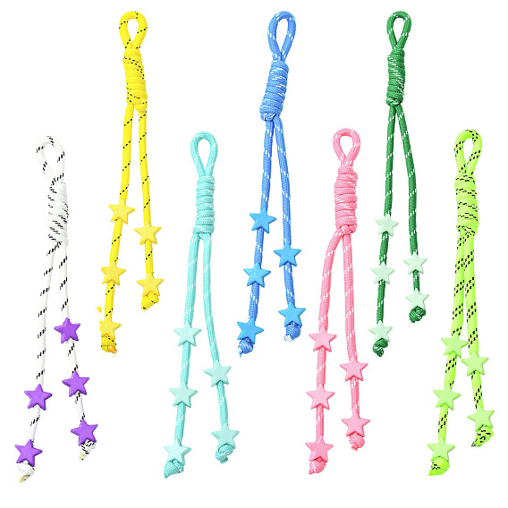 7шт. 7 цвета полиэстер подвеска украшение, с бусинами в форме звезд для украшения сумок