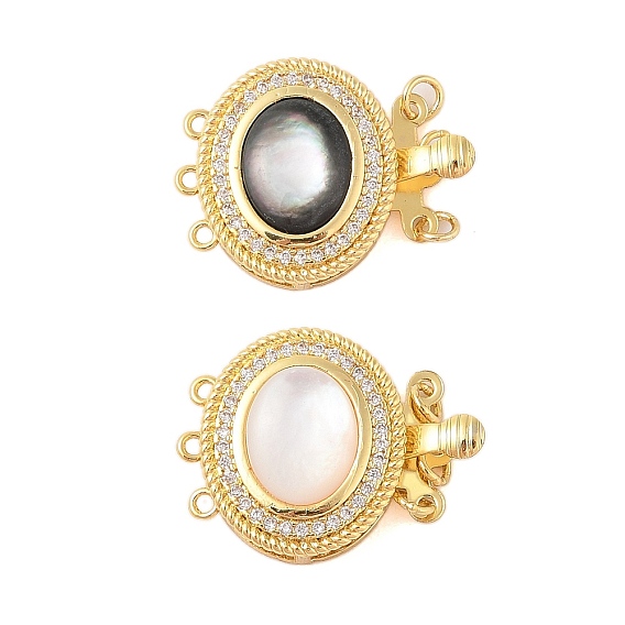 Покрытие стойки латунные застежки для коробок, 3 нитей, 6-луночное, долговечный, без свинца и без кадмия, овальные